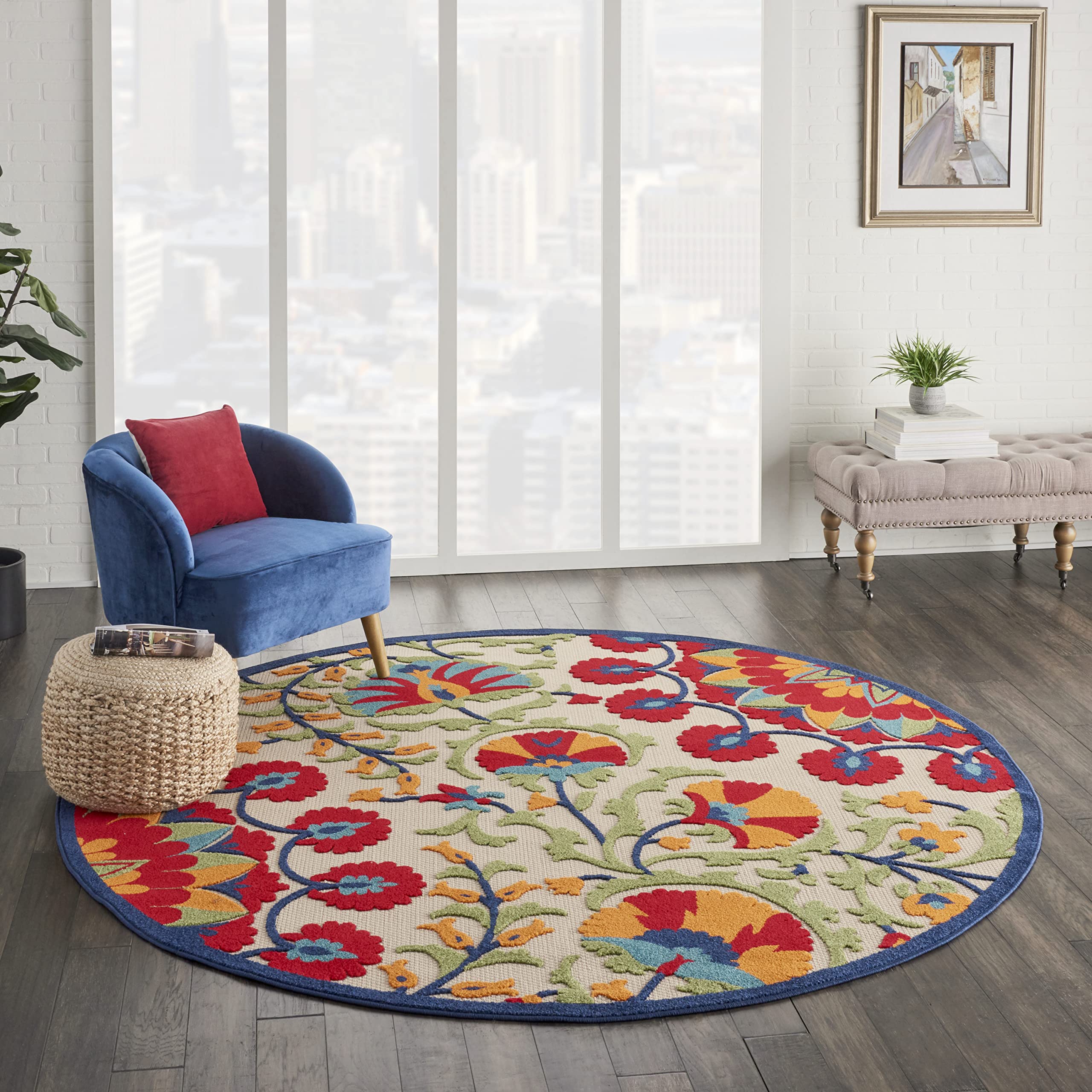 Nourison Aloha Indoor/Outdoor Round Area Rug - 7'10