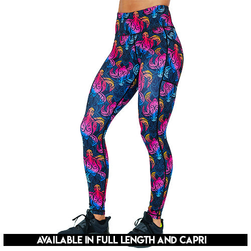 Shell Yeah Leggings - High Waisted Yoga Pants for Women, Soft & Stretchy Workout Leggings - Perfect for Yoga, Gym, Running & Casual Wear