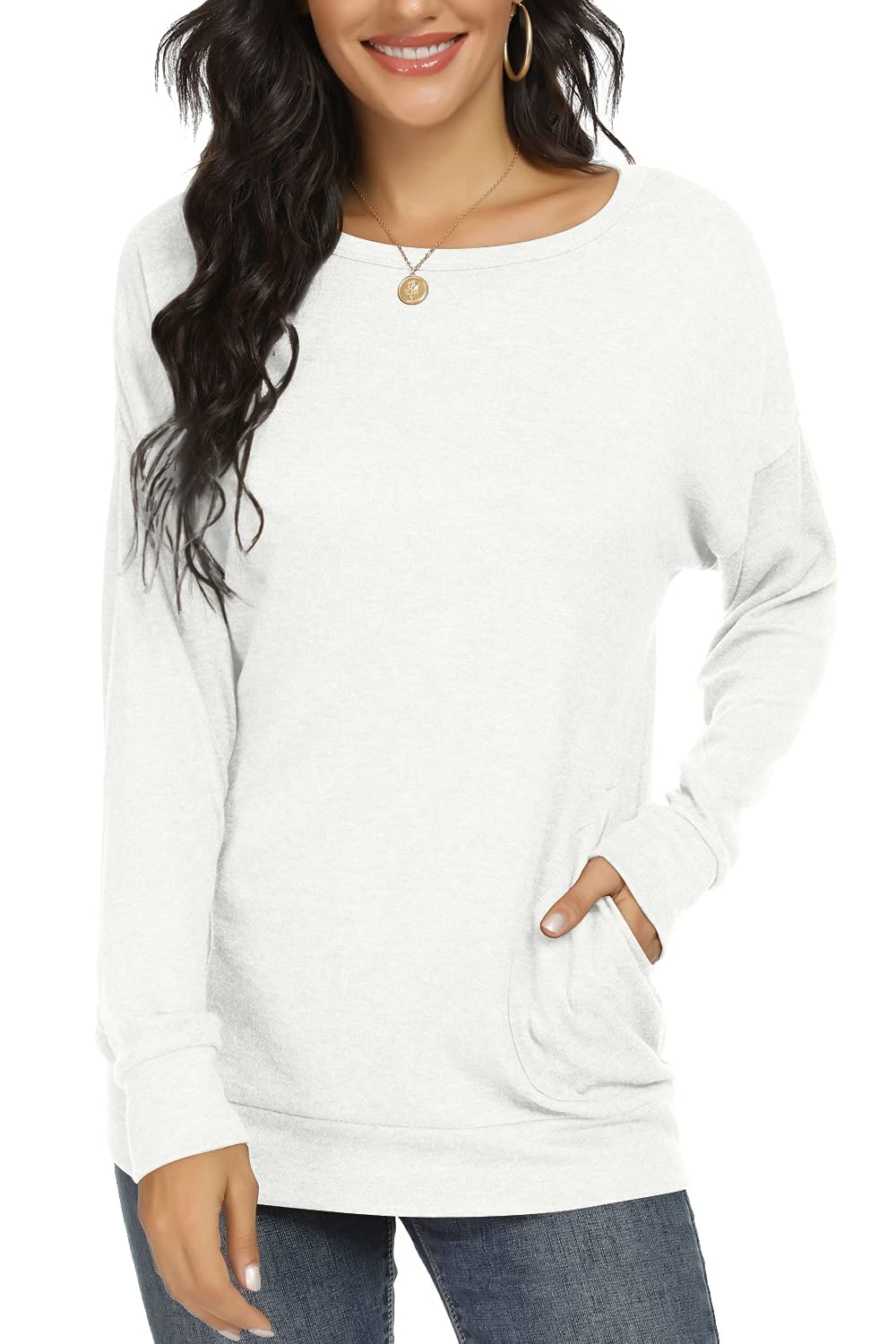 Women's Long Sleeve Casual Tops - Fashion Tunic Blouse with Pockets for Work, Office & Everyday Wear | Stylish & Comfortable Dressy Shirts for Women