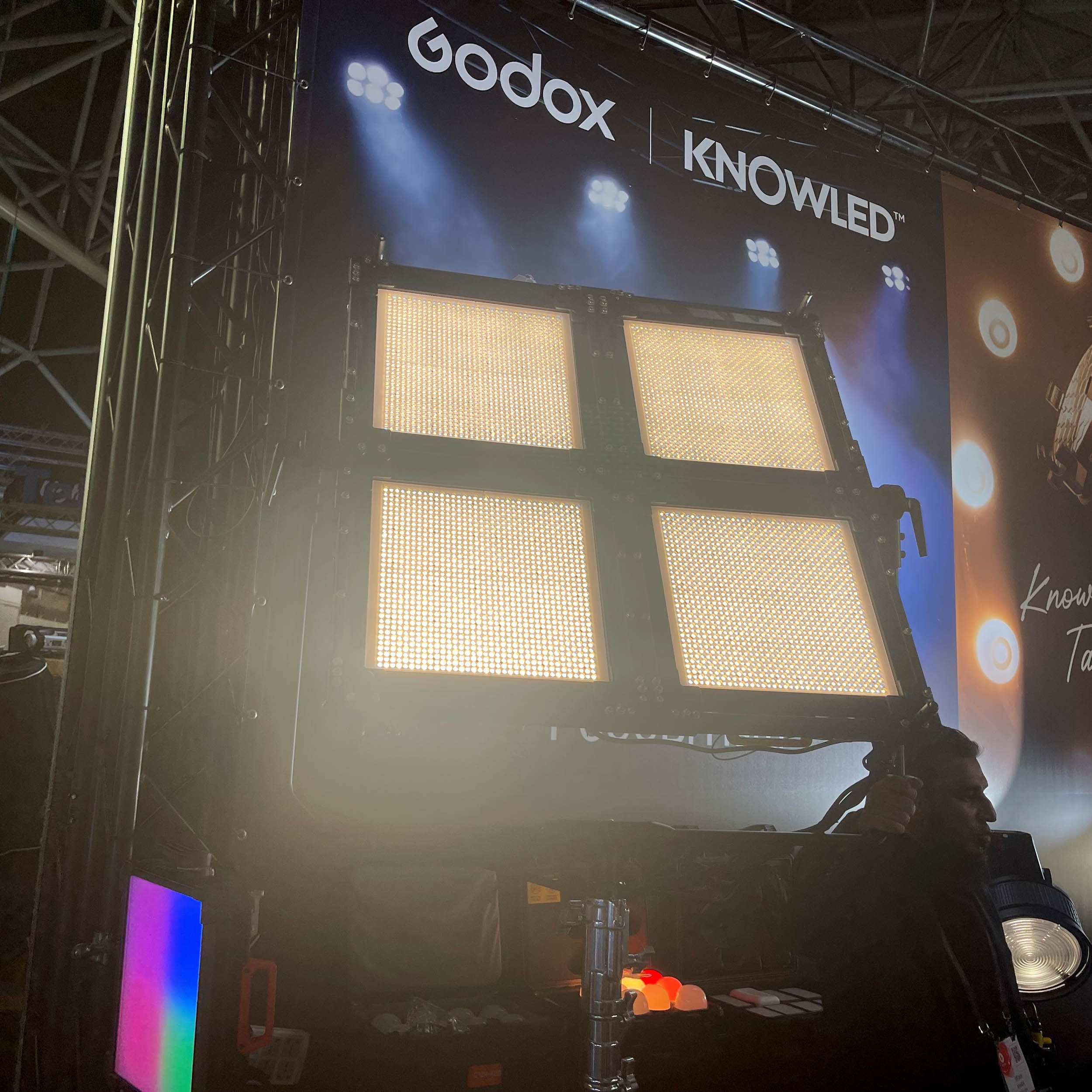 Godox KNOWLED P600Bi & P300R LED Panel Mounting Bracket - 4 Light Holder for Studio Photography, Video Lighting, and Film Production