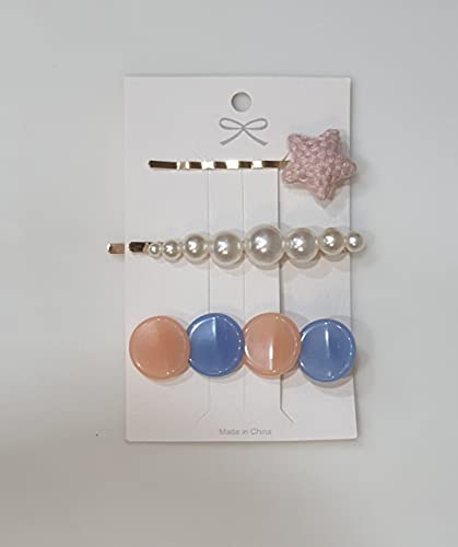 ANVIK White Pearl Hair Clip Set of 3 - Elegant Macaron Hair Clips & Golden Barrettes for Women & Girls - Perfect for Weddings, Parties & Daily Hair Accessories