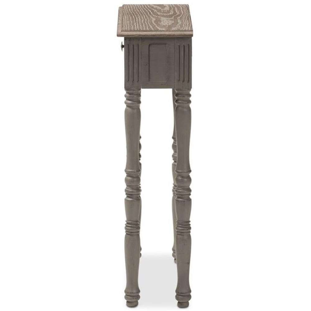 BOWERY HILL Brown 1-Drawer Console Table - Entryway Sofa Table, Hallway Accent Table for Living Room & Bedroom Decor