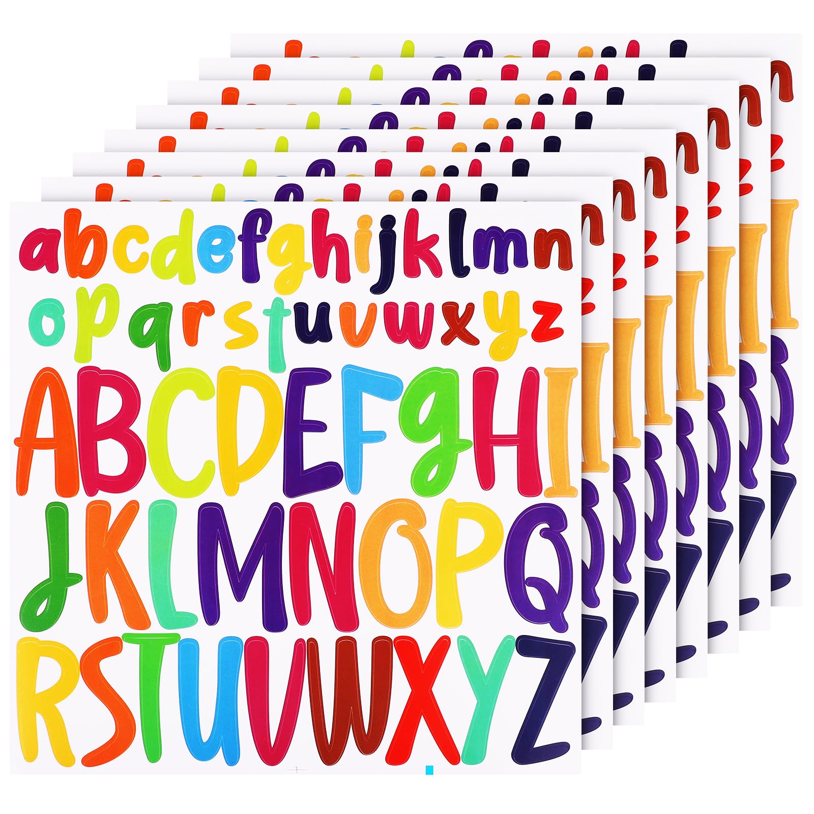 416pcs Self-Adhesive Alphabet Stickers - 8 Sheets with 1