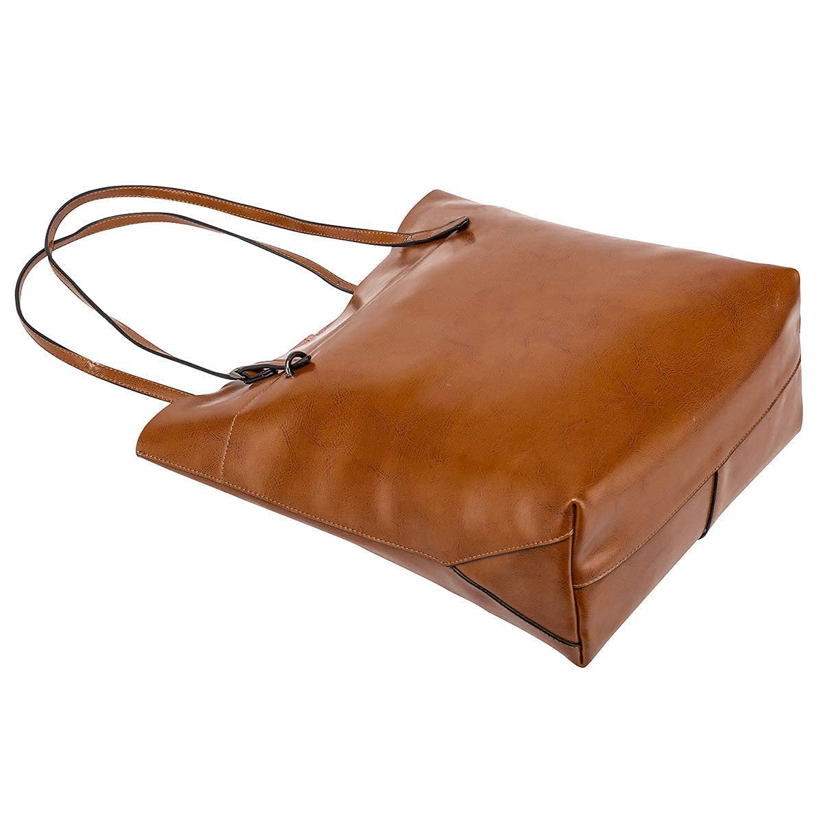 Premium Genuine Leather Tote Bag Set for Women - Horizontal & Vertical Designer Handbags Bundle - Stylish Work, Travel & Everyday Carry Accessories