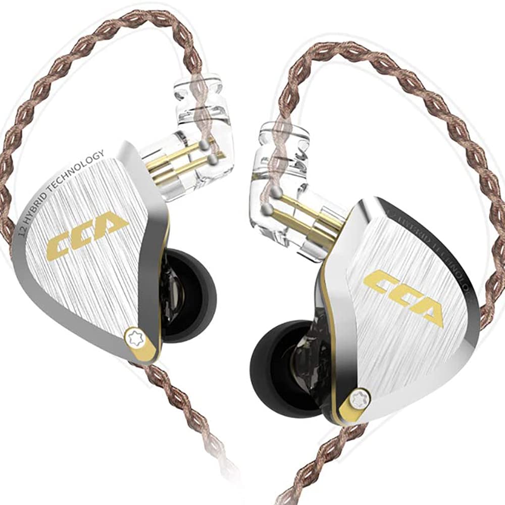 CCA C12 Hybrid Driver In-Ear Earphones - 5BA + 1DD Wired Sport Earbuds with HiFi Clear Sound for Musicians, Audiophiles, DJs | Perfect for Gaming, Workouts & Studio Recording