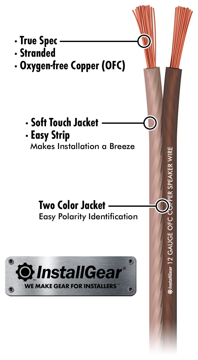 InstallGear 12 Gauge Speaker Wire - 500ft Oxygen-Free Pure Copper Cable for Home Theater, Car Audio & Surround Sound Systems - High-Quality Soft Touch True Spec Wiring for Crystal Clear Audio
