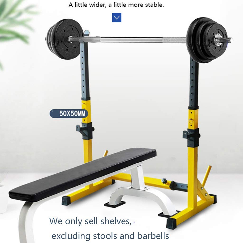 Adjustable Squat Rack & Weight Bench Press Stand - Multifunctional Home Gym Equipment for Strength Training, Barbell Storage & Fitness Workouts - Perfect for Home Gym, Garage Workouts & Men's Fitness Training