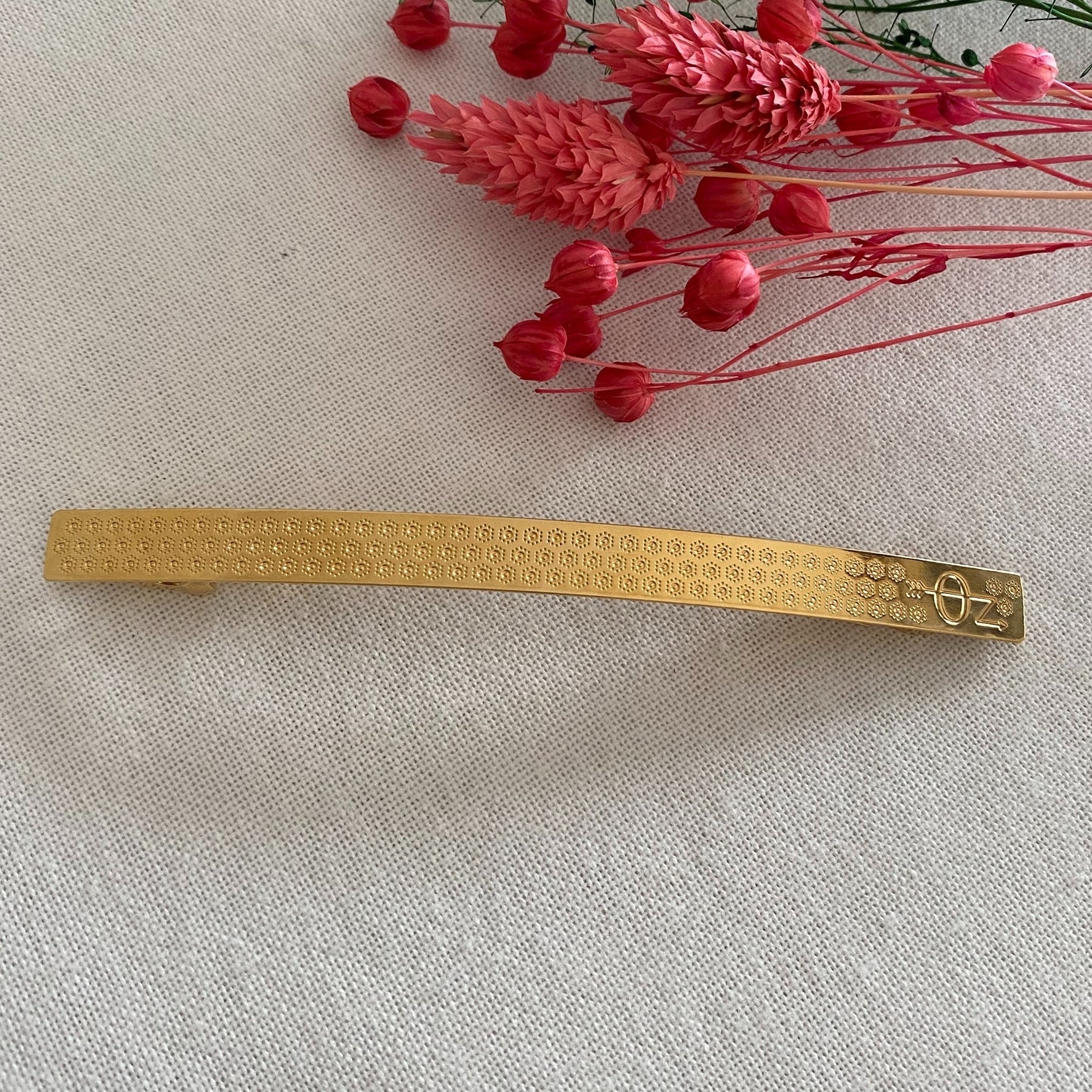 Grande Adeline Gold Hair Clip with Elegant Decor - Perfect for Weddings, Parties & Special Occasions