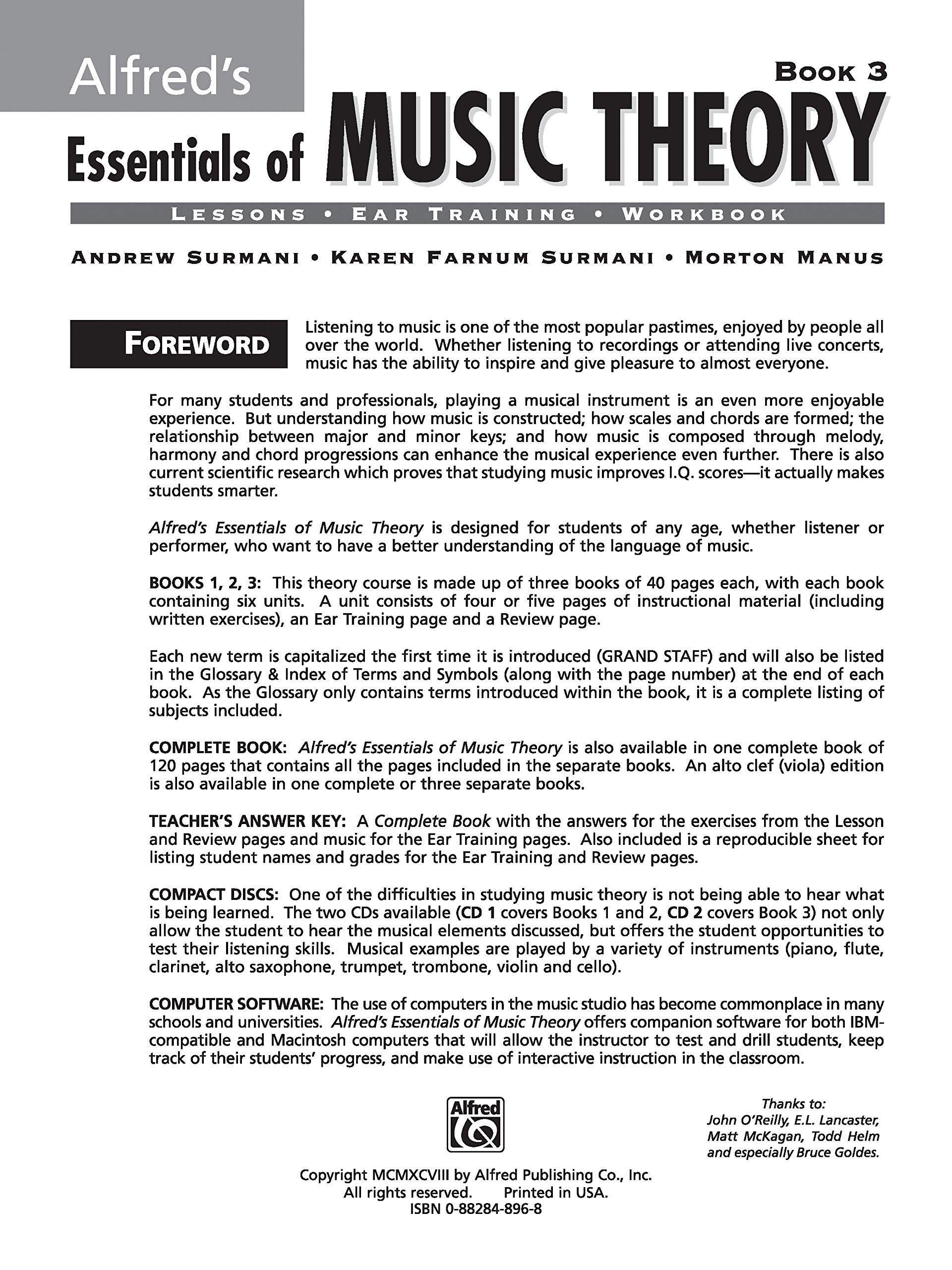 Alfred's Essentials of Music Theory Book 3 - Complete Music Theory Guide for Piano, Guitar & Vocal Students - Perfect for Home Practice, Music Classes & Self-Study