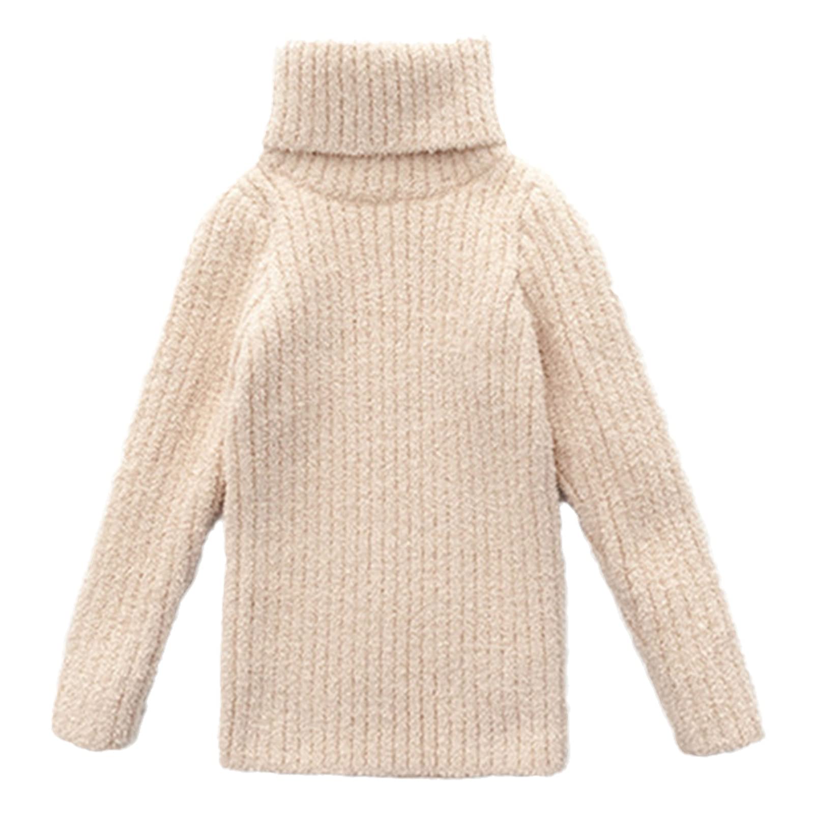 Solid Color Toddler Girl Sweaters - Winter Knit Pullovers & Korean Style Cardigans for Kids | Warm Cozy Outfits for School, Playdates & Family Photos