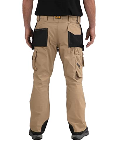 Men's Durable Canvas Work Pants with Cargo Pockets - Classic Fit for Construction, Outdoor & DIY Projects | Cat Trademark