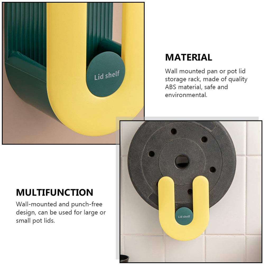 Wall-Mounted Pot Lid Rack - Kitchen Storage Organizer for Pots & Cutting Boards