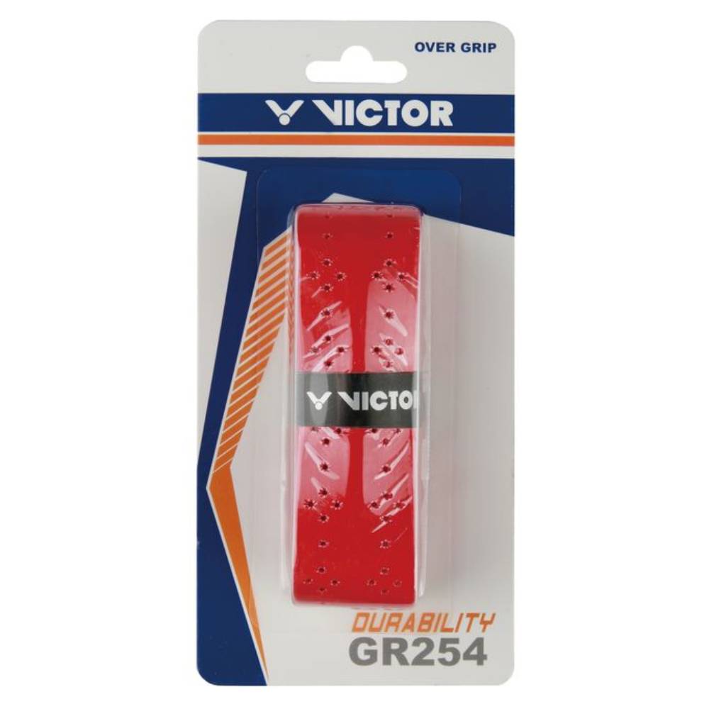 Victor GR 254 Tennis Overgrip - 3 Pack (Red) | Non-Slip, Cushioned Grip for Enhanced Performance | Perfect for Tennis, Badminton, Squash & Racquet Sports