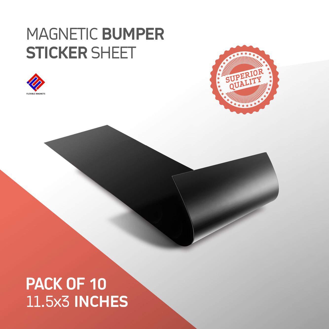 Custom Blank Black Car Magnet - 8.5 x 11 Inch Super Strong Magnetic Sheets for DIY Decals - Perfect for Cars, Trucks, Buses & Vehicles - Weatherproof Bumper Stickers for Advertising, Business Promotion & Personal Designs (10 Pack)
