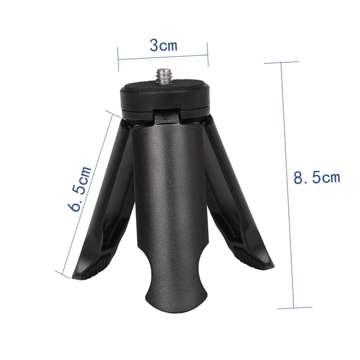 Veemoon Mini Phone Tripod Stand - Universal 3/4 Inch Thread, Compact Desktop Tripod for Smartphones - Perfect for Vlogging, Live Streaming & Video Calls (Black)