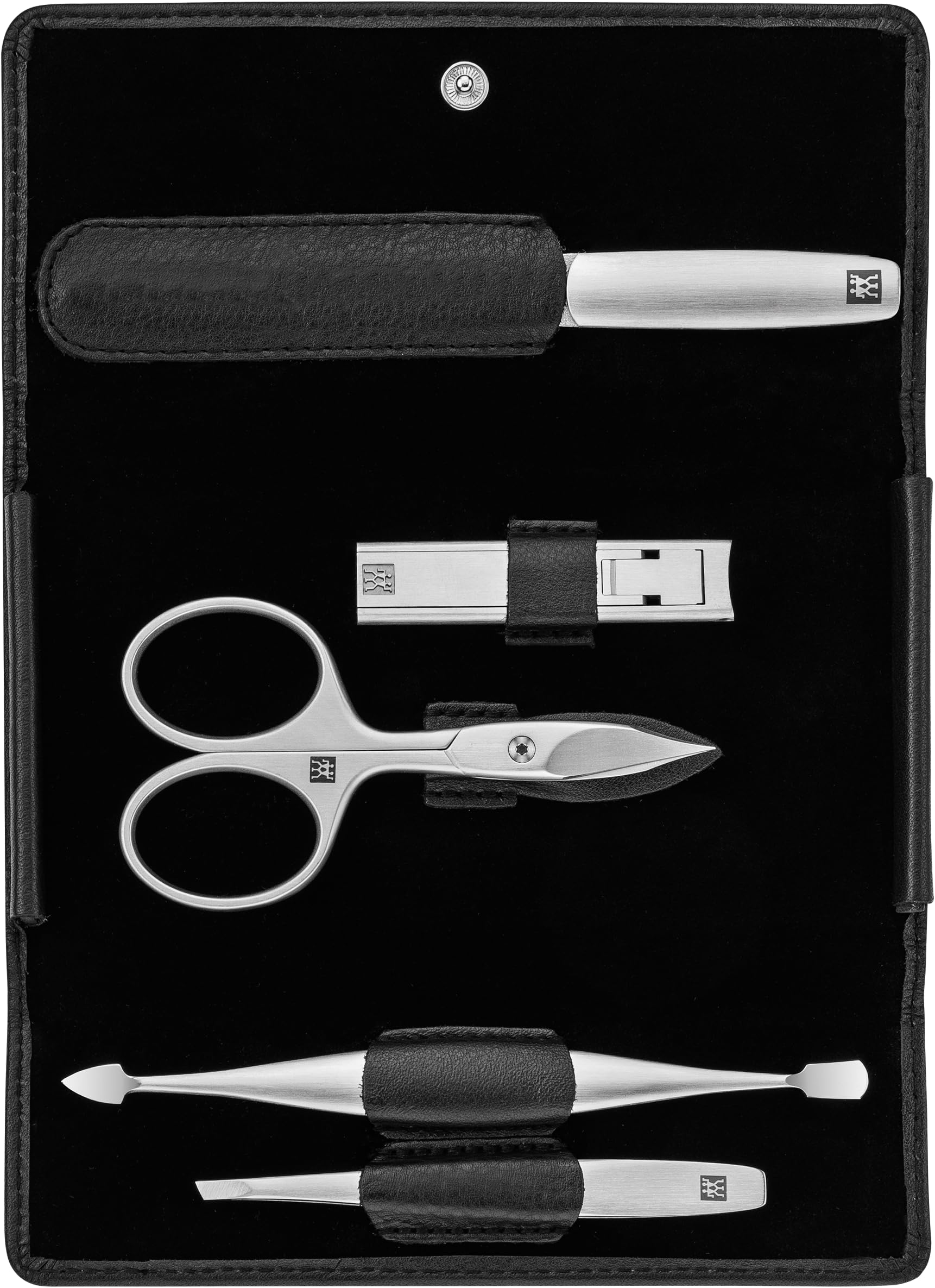 Premium 5-Piece Manicure Set for Men - Professional Leather Grooming Kit with Nail Clippers, Scissors & Tools - Perfect Gift for Him, Travel & Home Use