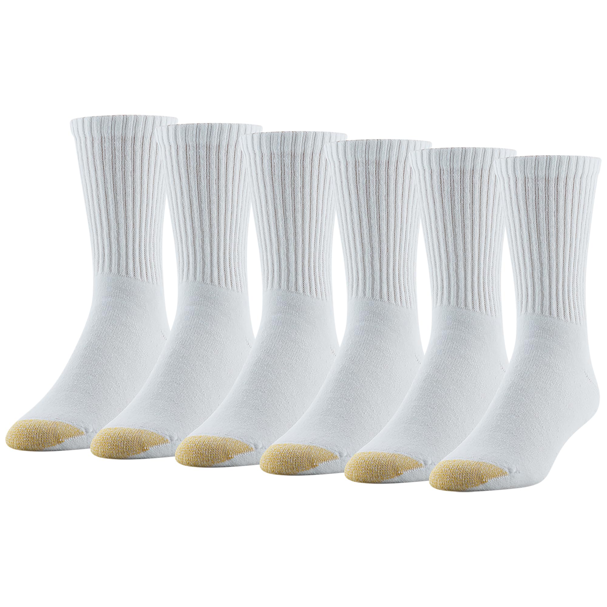 GOLDTOE Men's Cotton Blend Athletic Crew Socks - 6-Pair Pack for Running, Gym & Everyday Comfort | Breathable & Durable Workout Socks