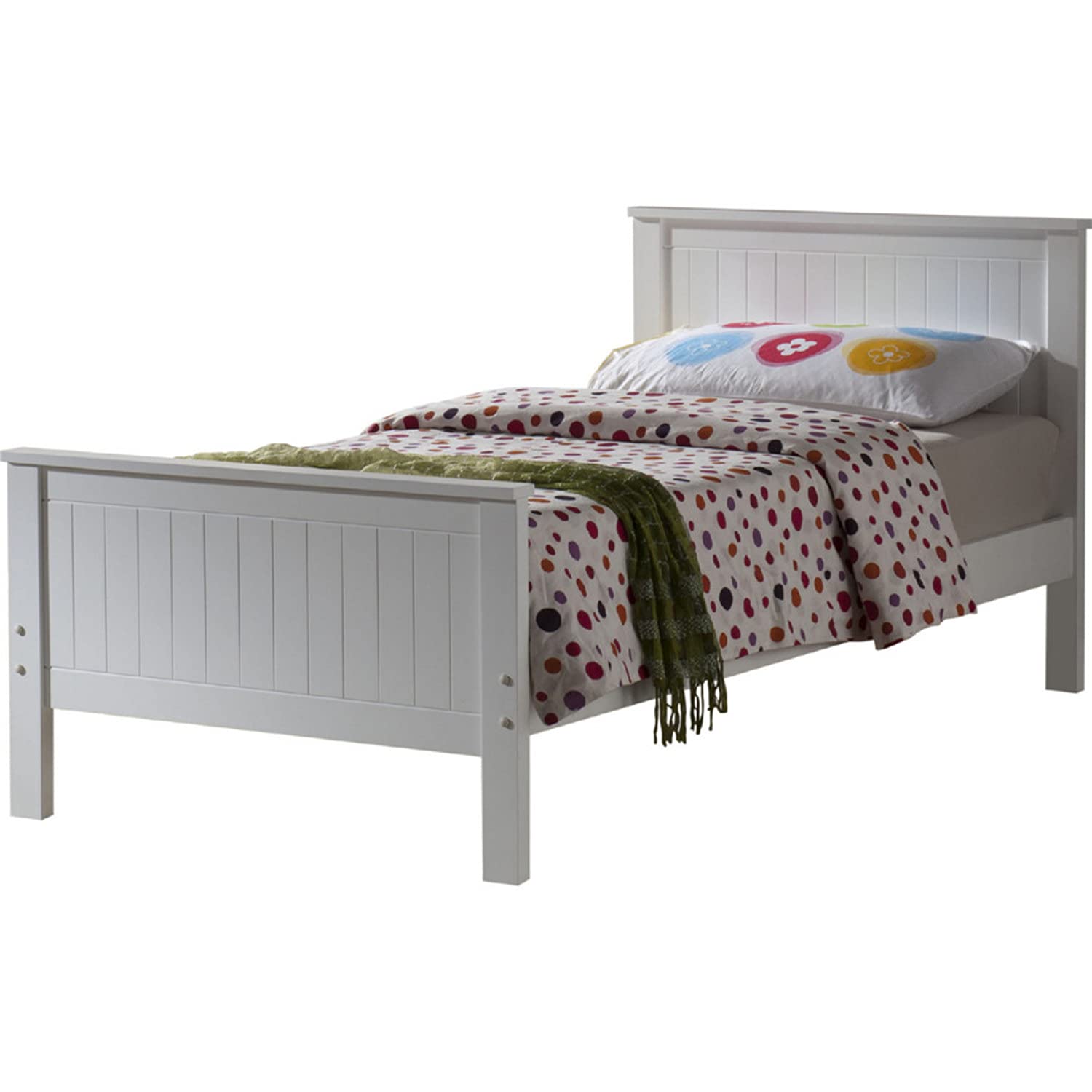 Solid Wood Platform Bed Frame with Headboard & Footboard - No Box Spring Needed, Sturdy Wooden Slat Support for Kids, Teens & Adults | Perfect for Modern Bedrooms, Guest Rooms & Dormitories