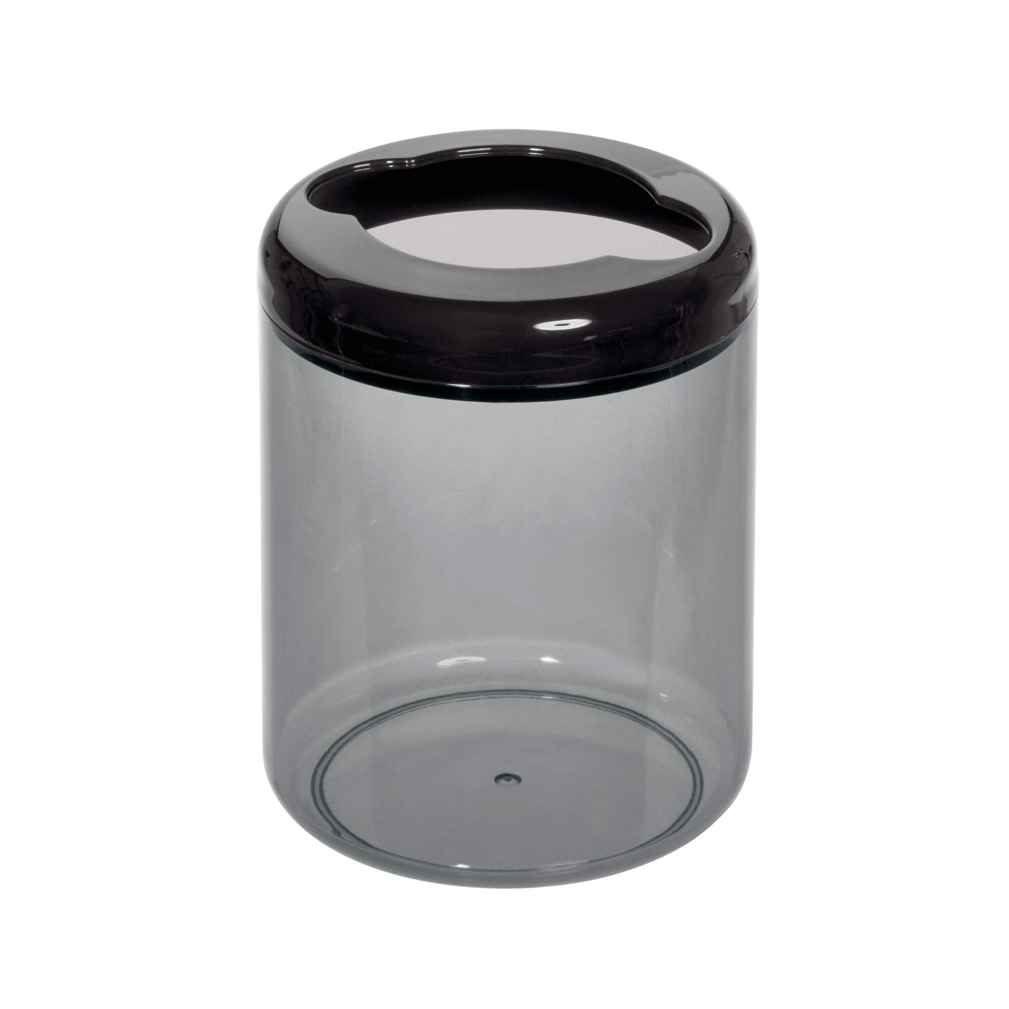 iDesign Finn Plastic Round Holder - Organize Toothbrushes, Makeup Brushes, Pens & Markers - Black/Smoke - Perfect for Bathroom, Vanity & Office Desk Organization