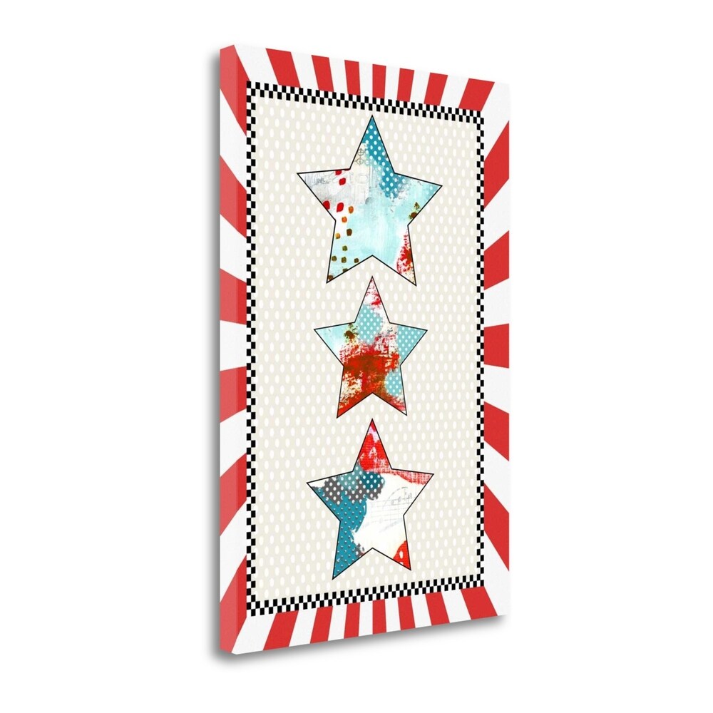 3 Stars by Sarah Ogren - Premium Fine Art Giclee Print on Gallery Wrapped Canvas - Ready to Hang Wall Decor for Living Room, Bedroom & Office