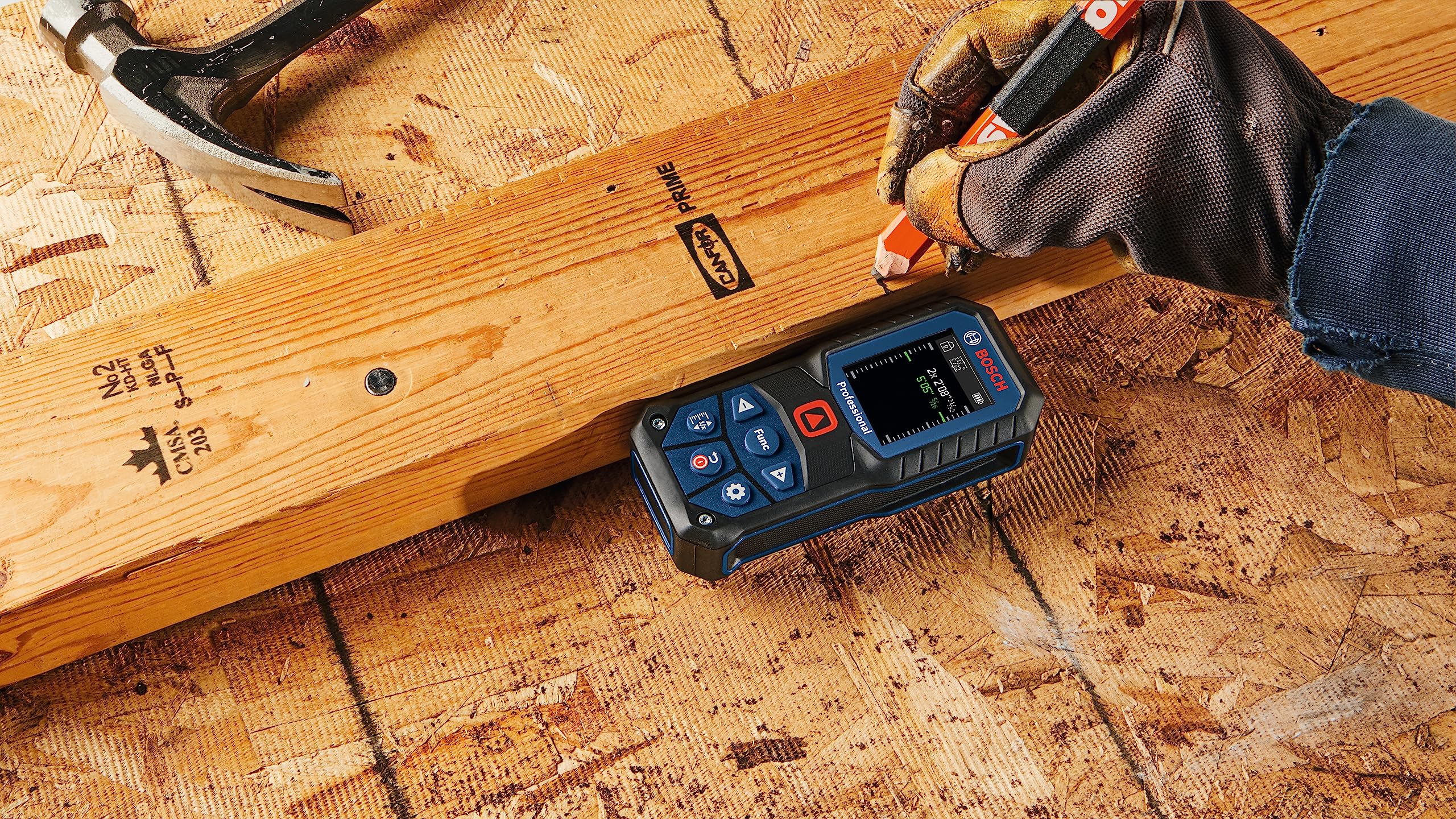 BOSCH GLM165-22 165 Ft Laser Distance Measure with Blaze Technology - Includes 2 AA Batteries, Belt Clip & Carrying Pouch - Perfect for Construction, Home Renovation and DIY Projects