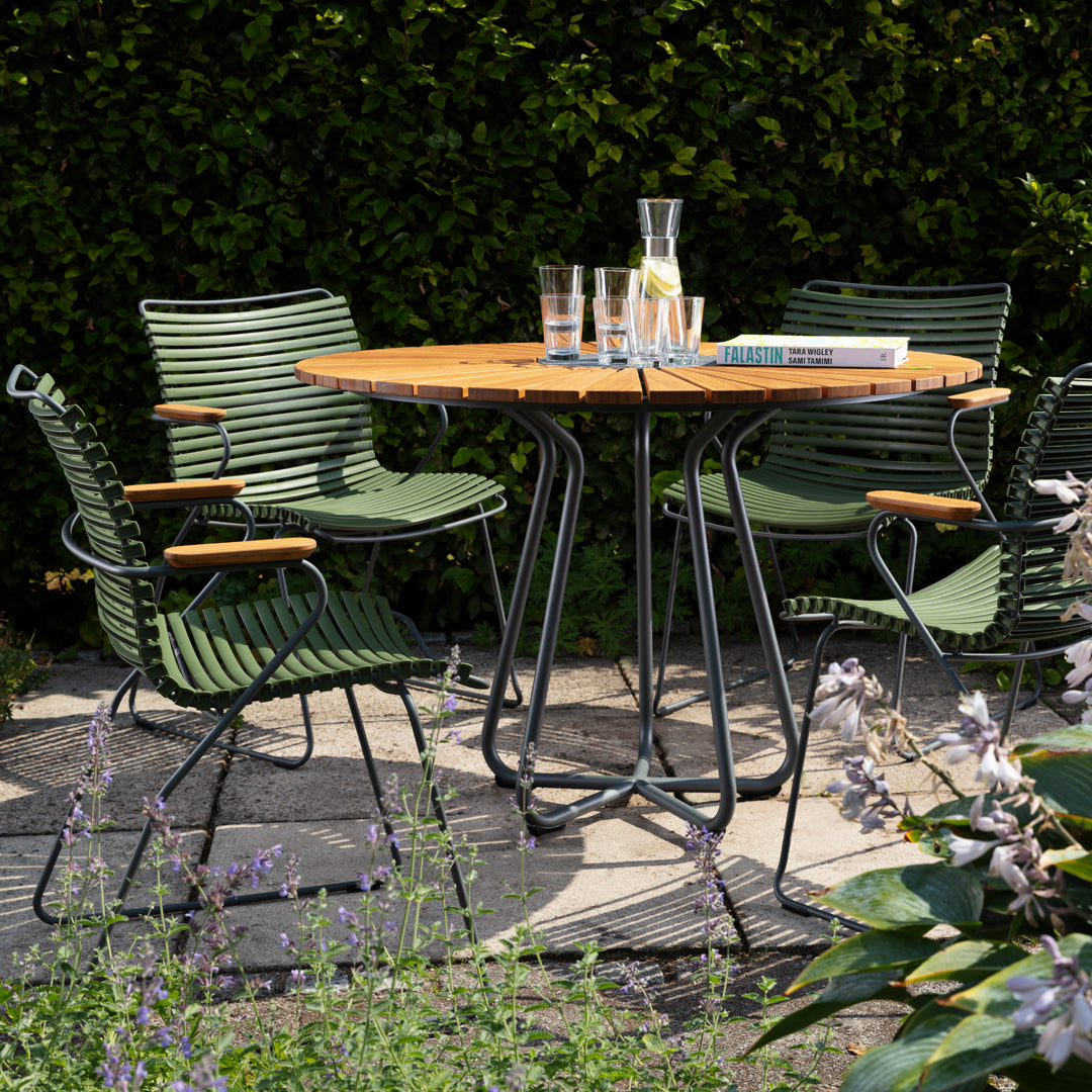 Click Outdoor Dining Chair with Armrests - Patio, Garden, Poolside & Backyard Seating - Weather-Resistant & Comfortable