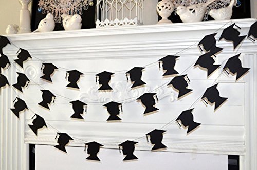 Graduation Cap Garland Decor - Premium Graduation Party Banner for Wall & Table Decorations - Perfect for Graduation Ceremonies, Parties & Photo Backdrops