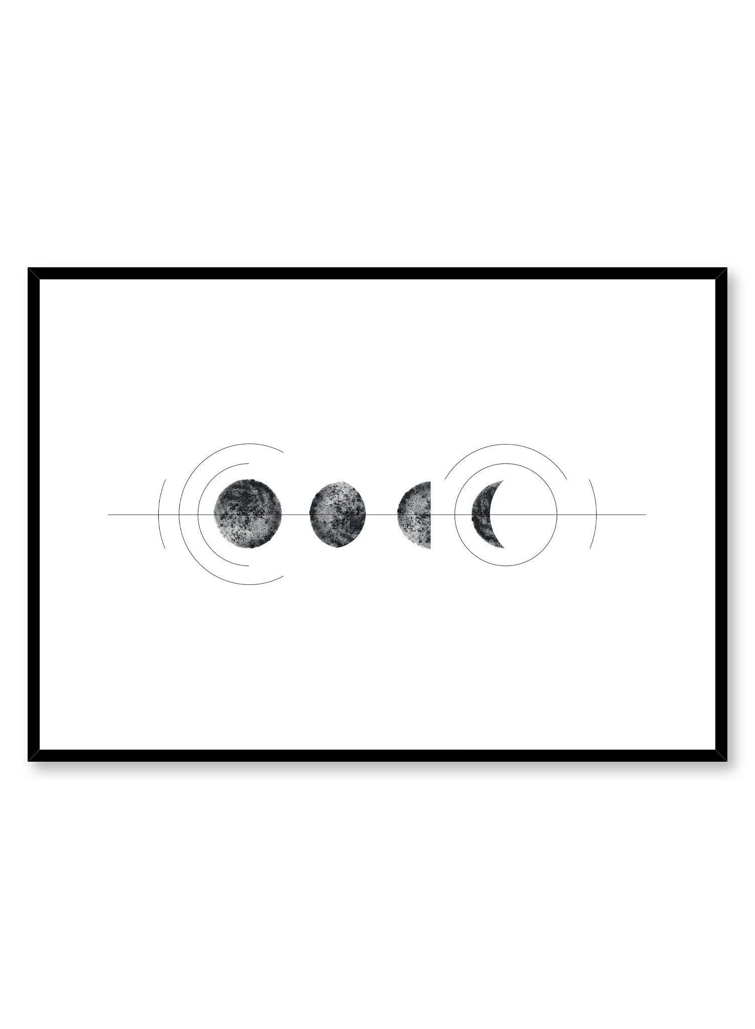 Lunar Cycle Poster - Moon Phases Chart for Astronomy Enthusiasts & Classroom Decor - Perfect for Home, Office, or Science Education