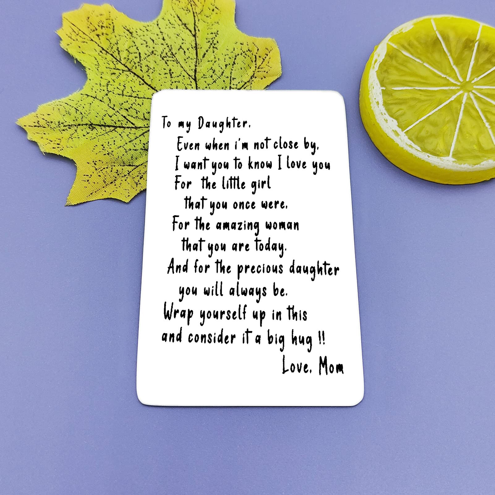Personalized Engraved Wallet Insert Card - Inspirational Daughter Gift for Birthday, Graduation, Christmas & Wedding - Thoughtful Keepsake from Mom - Perfect for Daily Use, Special Occasions & Heartfelt Moments