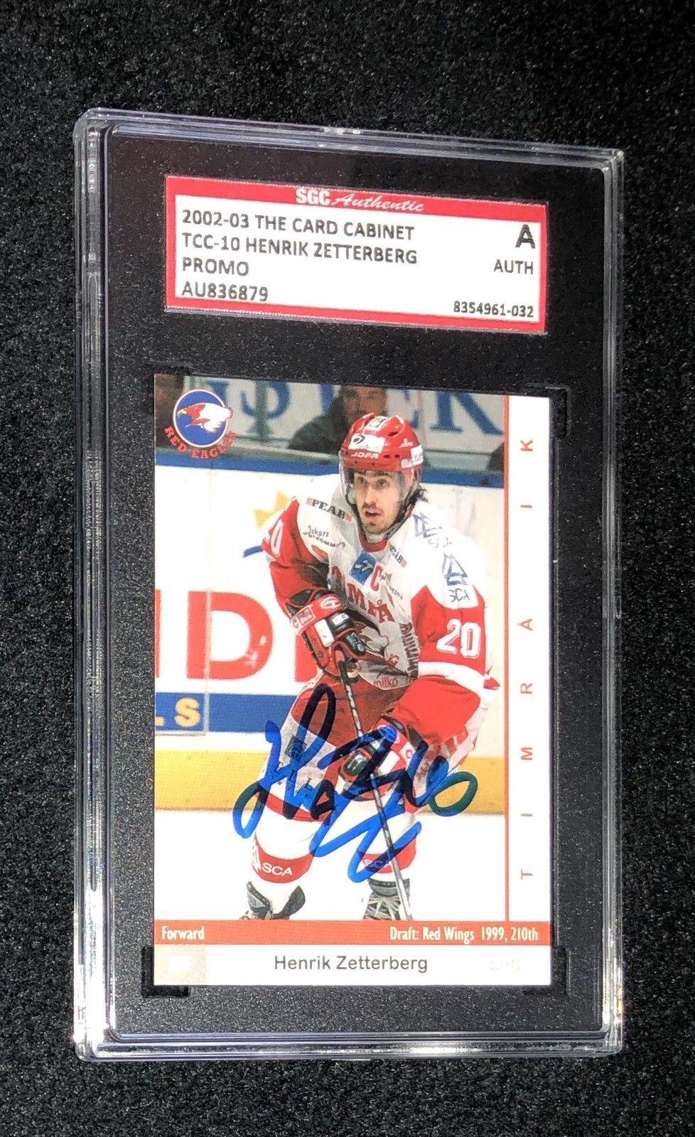 Henrik Zetterberg Autographed 2002-03 Timra IK Swedish Hockey Promo Card #TCC-10 SGC AU836879 - Signed Collectible for Hockey Memorabilia Fans & Sports Collectors - Perfect for Display, Investment or Gift Giving