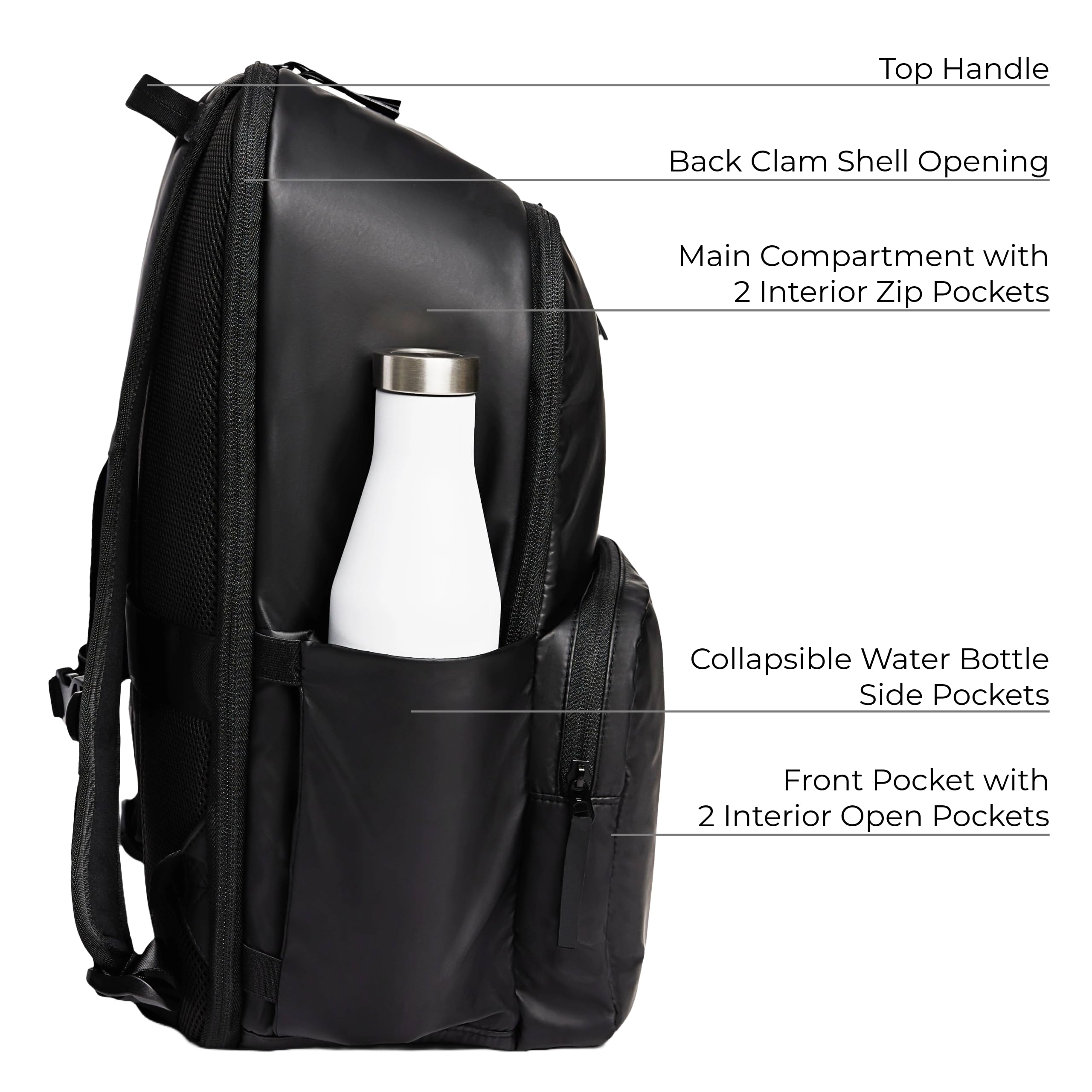 VOORAY 25L 2nd Avenue Backpack - Large Durable Travel Backpack for Gym, Sports, Hiking & Work | Water-Resistant Laptop Backpack with USB Charging Port