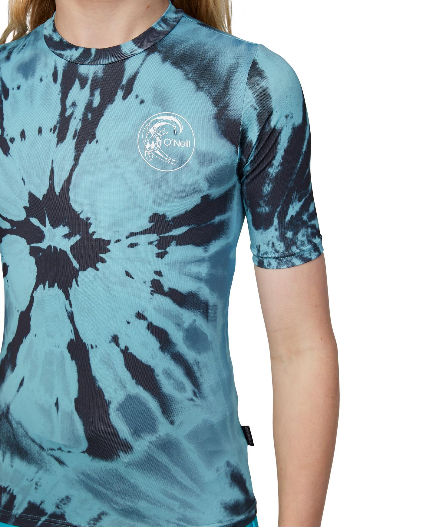 O'Neill Boys Tie Dye Short Sleeve UV Protection Rash Guard Shirt for Swimming, Surfing & Beach Activities