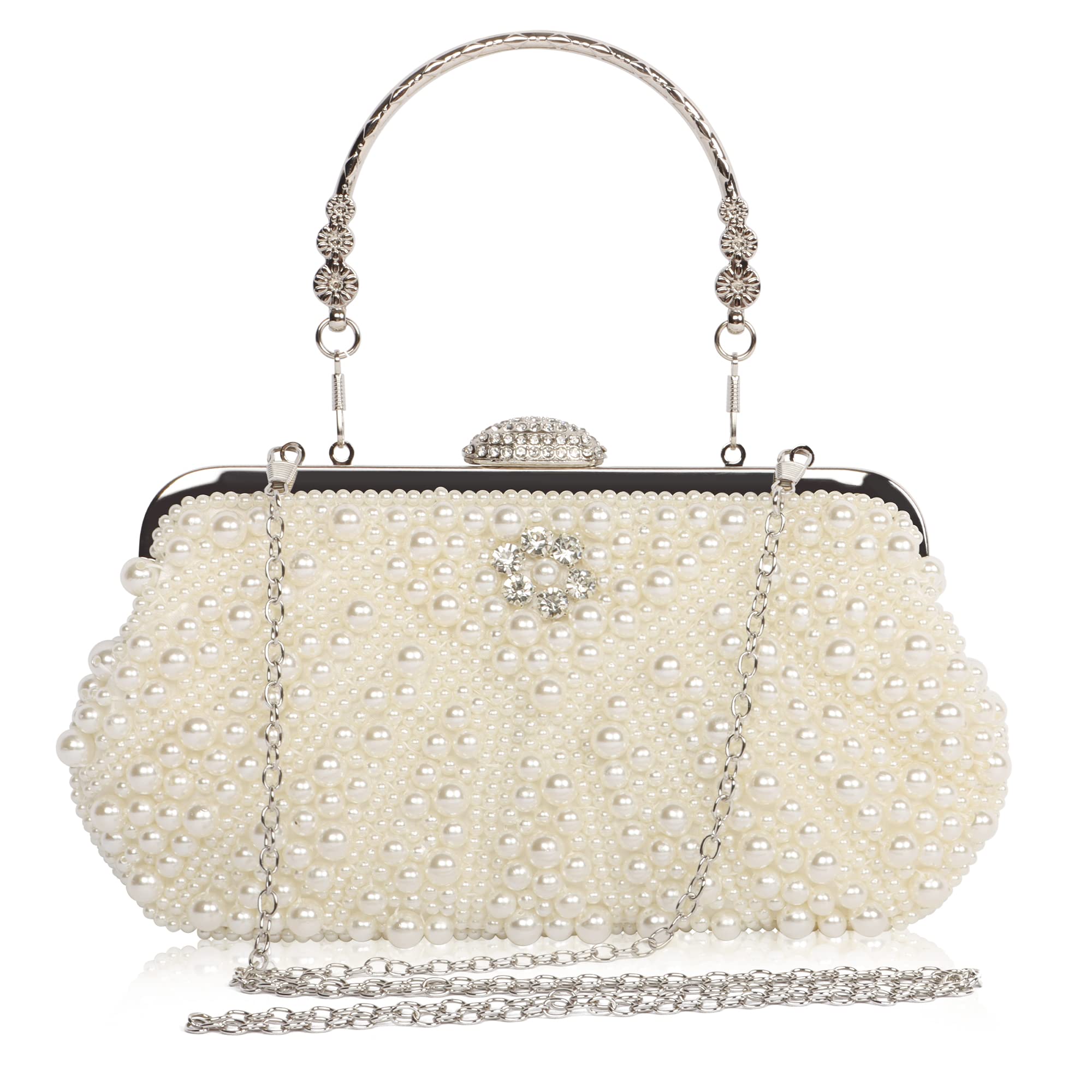 Beaface Women's Beaded Pearl Clutch Bag - Elegant Evening Handbag for Wedding, Prom, Party | Crossbody Purse for Women | Perfect Gift for Mom & Wife | Great for Date Nights & Special Occasions