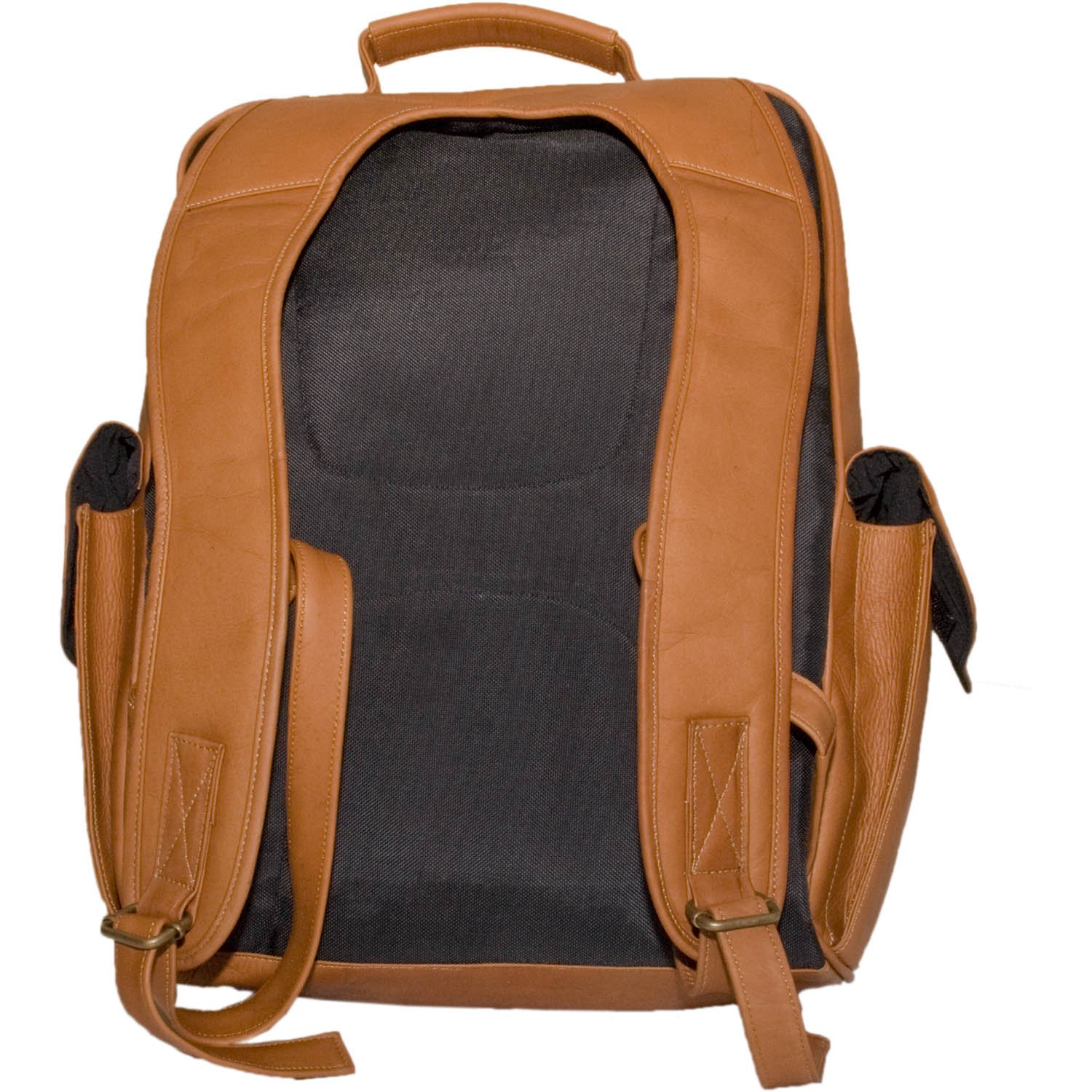 NHL Large Tan Leather Laptop Backpack for Men & Women - Durable 17 Inch Computer Bag for Work, Travel & School - Spacious Office Backpack with USB Charging Port