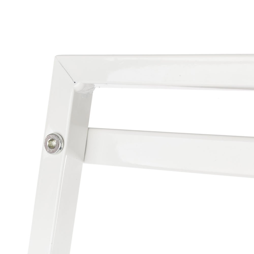 4-Tier Metal Ladder Shelf - Wire Mesh Bookshelf for Office, Living Room, Balcony & Bedroom - Space-Saving Storage Solution in Ivory White - Perfect for Small Spaces & Home Organization