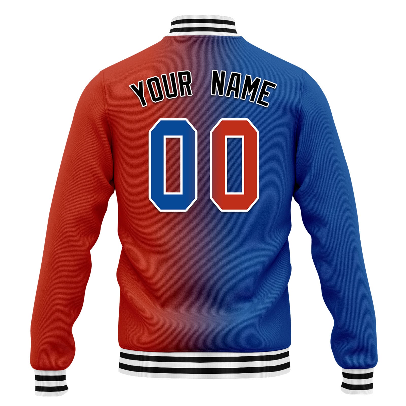 Custom Gradient Fashion Bomber Jacket - Personalized Varsity Letterman Jacket with Full Snap Closure (FZ005 D028016) - Perfect for Casual Wear, Street Style & Gift Giving