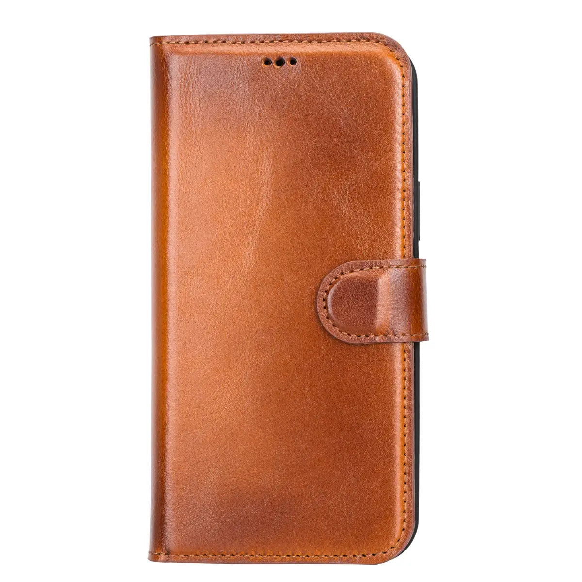 Premium Burnished Tan Leather Wallet Case for iPhone 13 Pro Max - Slim Protective Cover with Card Slots | Perfect for Business, Travel & Everyday Use