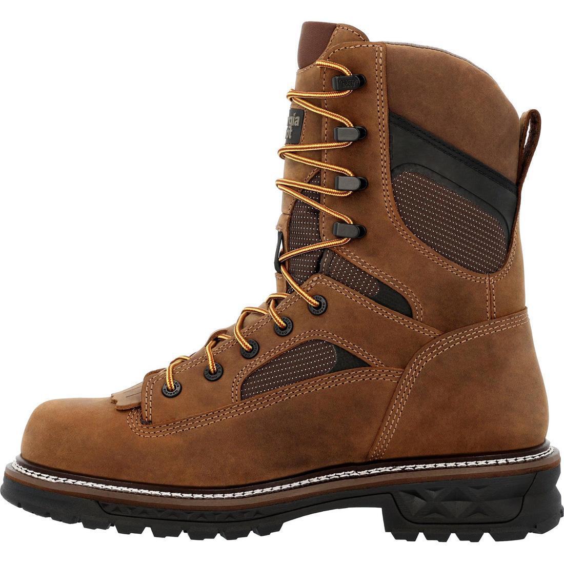 LTX Logger 9 Waterproof Work Boots for Men - Steel Toe Safety Shoes with Slip Resistant Outsole - Ideal for Construction, Logging & Outdoor Work