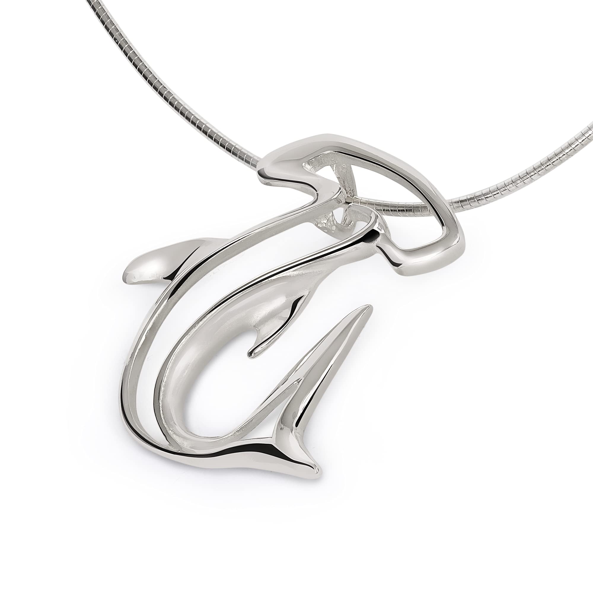 Sterling Silver Hammerhead Shark Pendant Necklace for Men & Women - 925 Silver Shark Charm Jewelry Gift for Shark Lovers | Perfect for Beach Parties, Ocean Themed Events & Everyday Wear