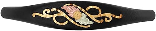 10k Yellow Gold Black Leaf Cuff Bracelet with 12k Rose & Green Gold Black Hills Gold Trim - Elegant Jewelry for Women, Perfect for Weddings, Anniversaries & Special Occasions