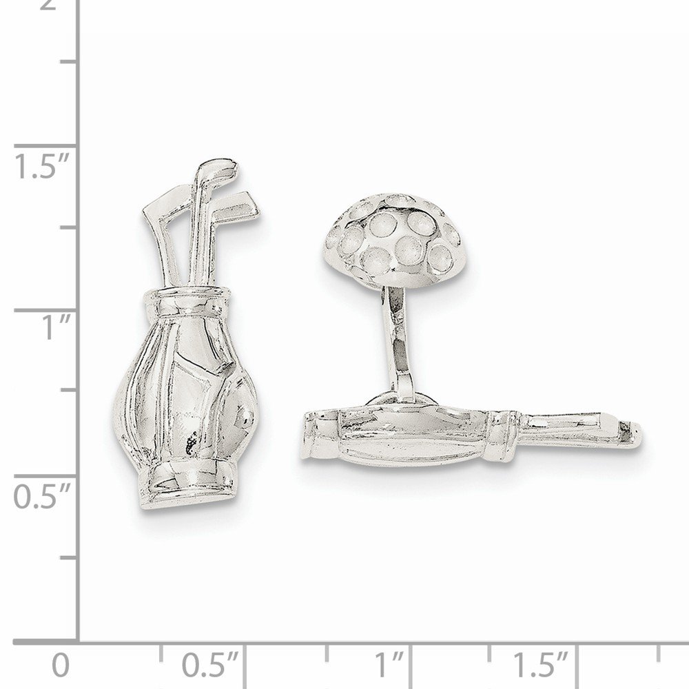 925 Sterling Silver Reversible Golf Club & Ball Cufflinks for Men - Elegant Sports Jewelry Gift for Golf Lovers, Perfect for Weddings, Business Meetings & Golf Events
