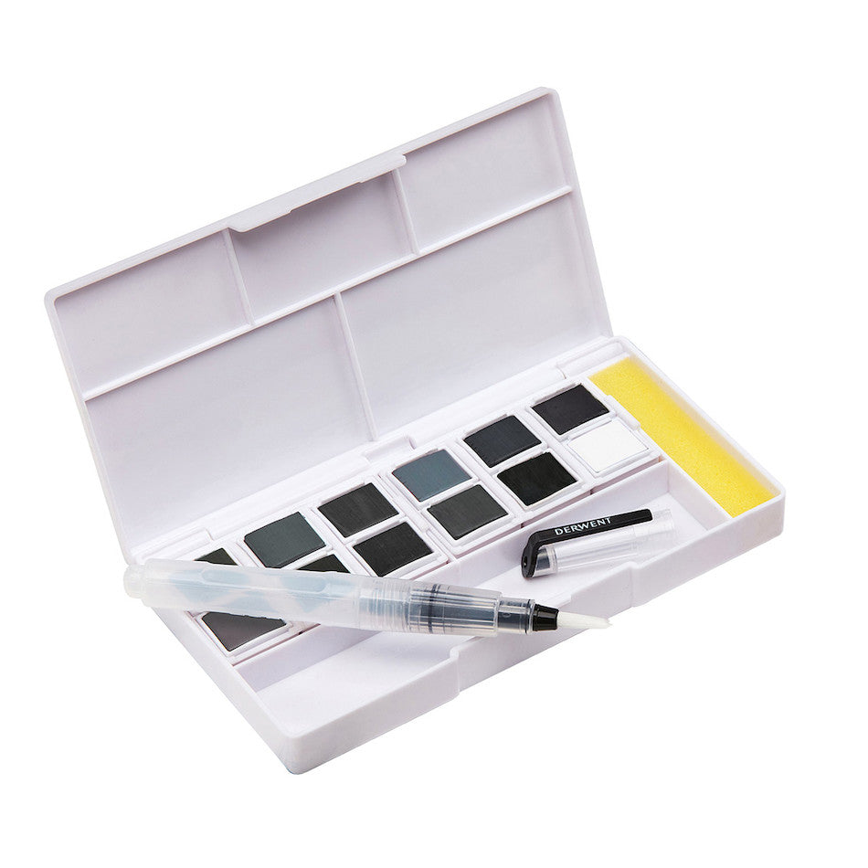 Derwent Tinted Charcoal Paint Pan Set - 12 Vibrant Colors for Artists & Sketching - Perfect for Watercolor Painting, Drawing & Mixed Media Art Projects