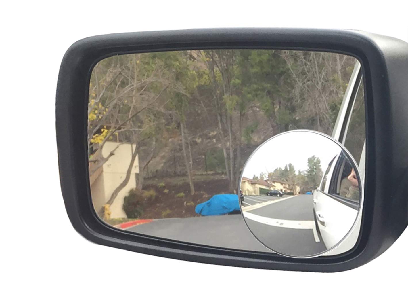 Ampper 3.75-Inch HD Convex Blind Spot Mirror - Aluminum Frame Wide Angle Rear View Mirror for Cars, Trucks & SUVs - Enhances Safety & Visibility While Driving, Parking & Lane Changing