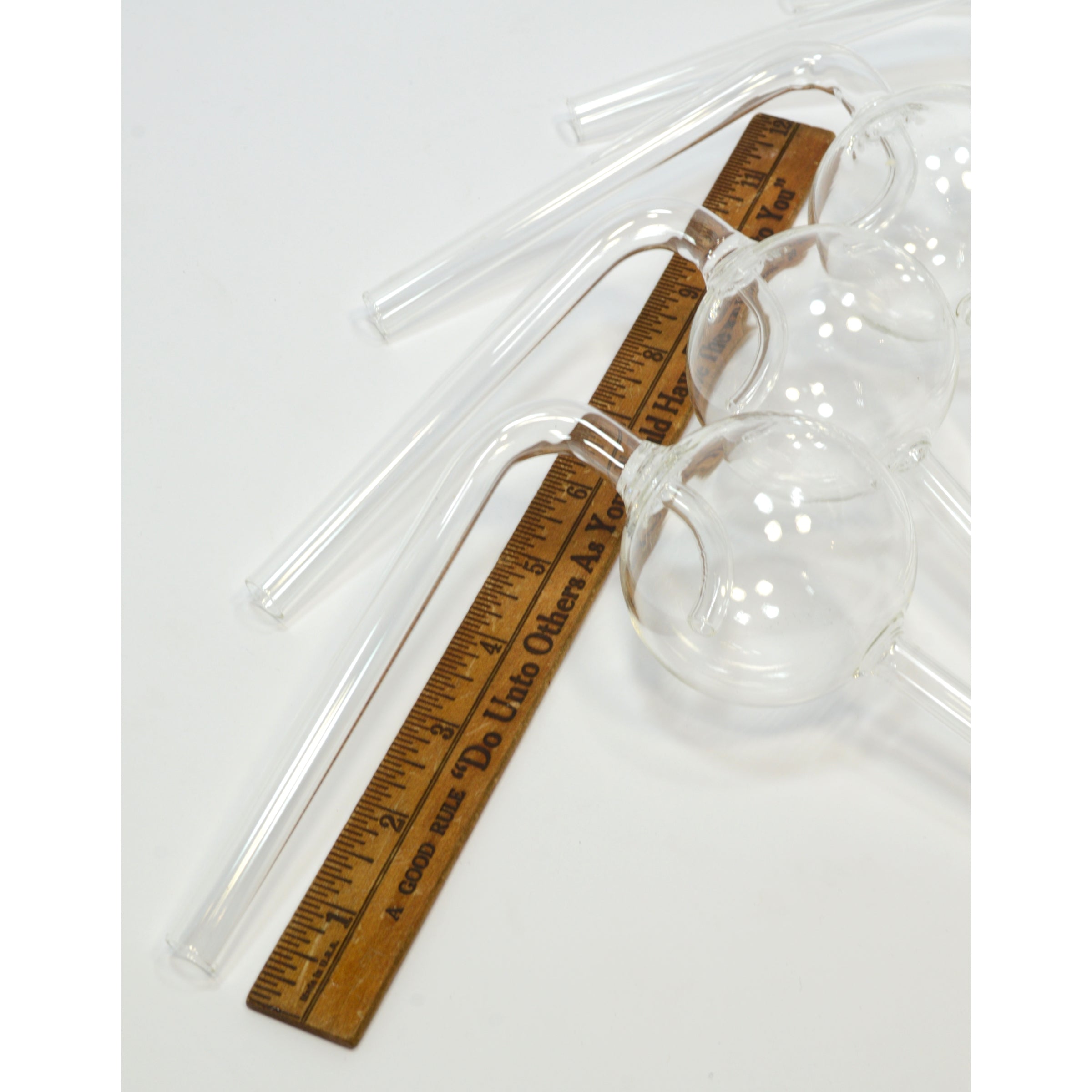 Premium Used Glass Lab Equipment - Lot of 5 Kjeldahl Bulb Connectors for Distillation | Perfect for Chemistry Labs & Scientific Research