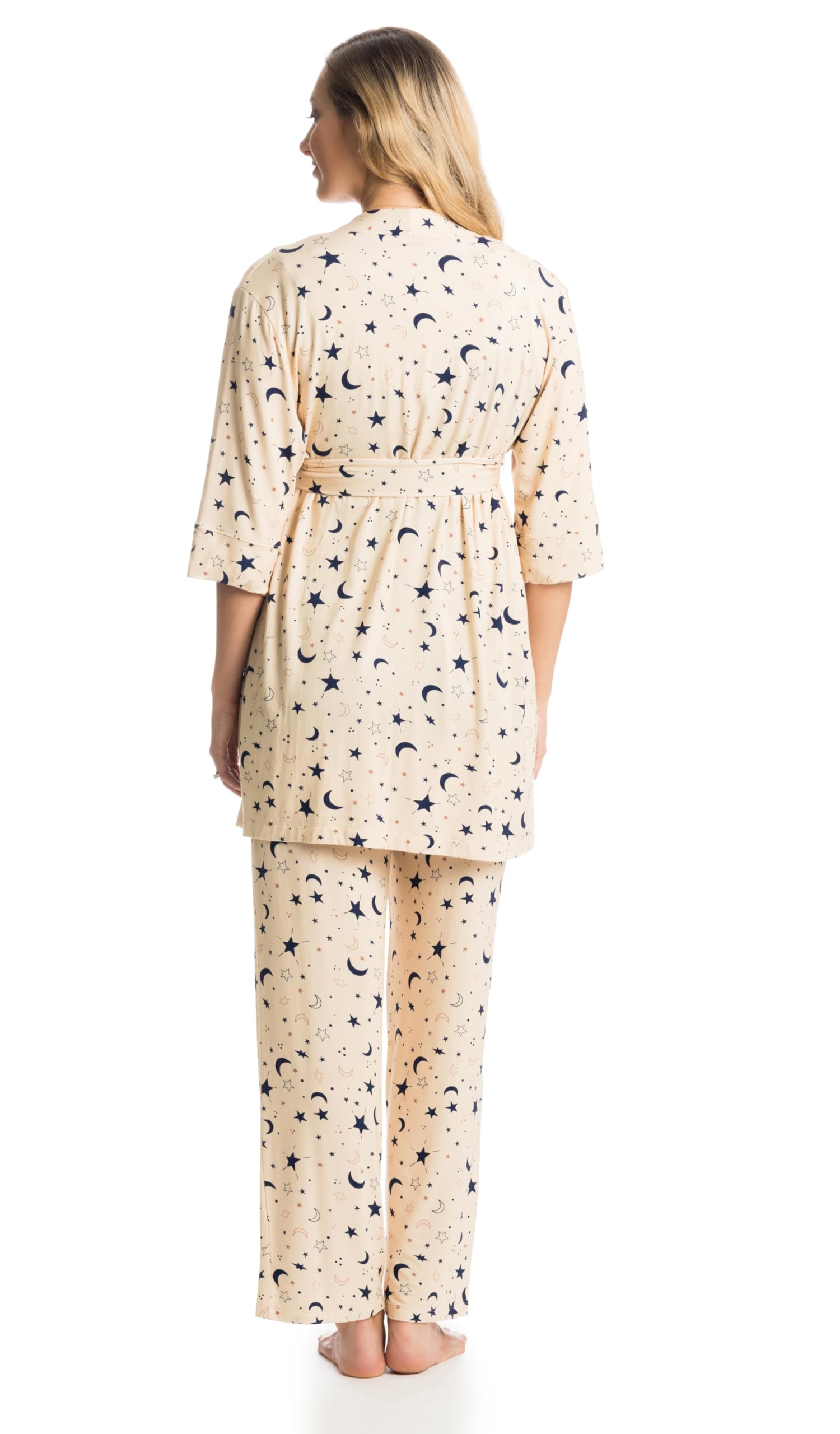 5-Piece Maternity & Nursing Pajama Set for Women - Soft Cotton Breastfeeding Sleepwear for Mom and Baby - Perfect for Pregnancy, Postpartum & Nursing Comfort
