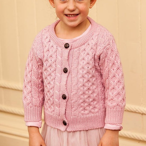 Kids Aran Cardigan Sweater - Cozy Irish Wool Knit for Boys & Girls - Perfect for School, Holidays & Family Photos