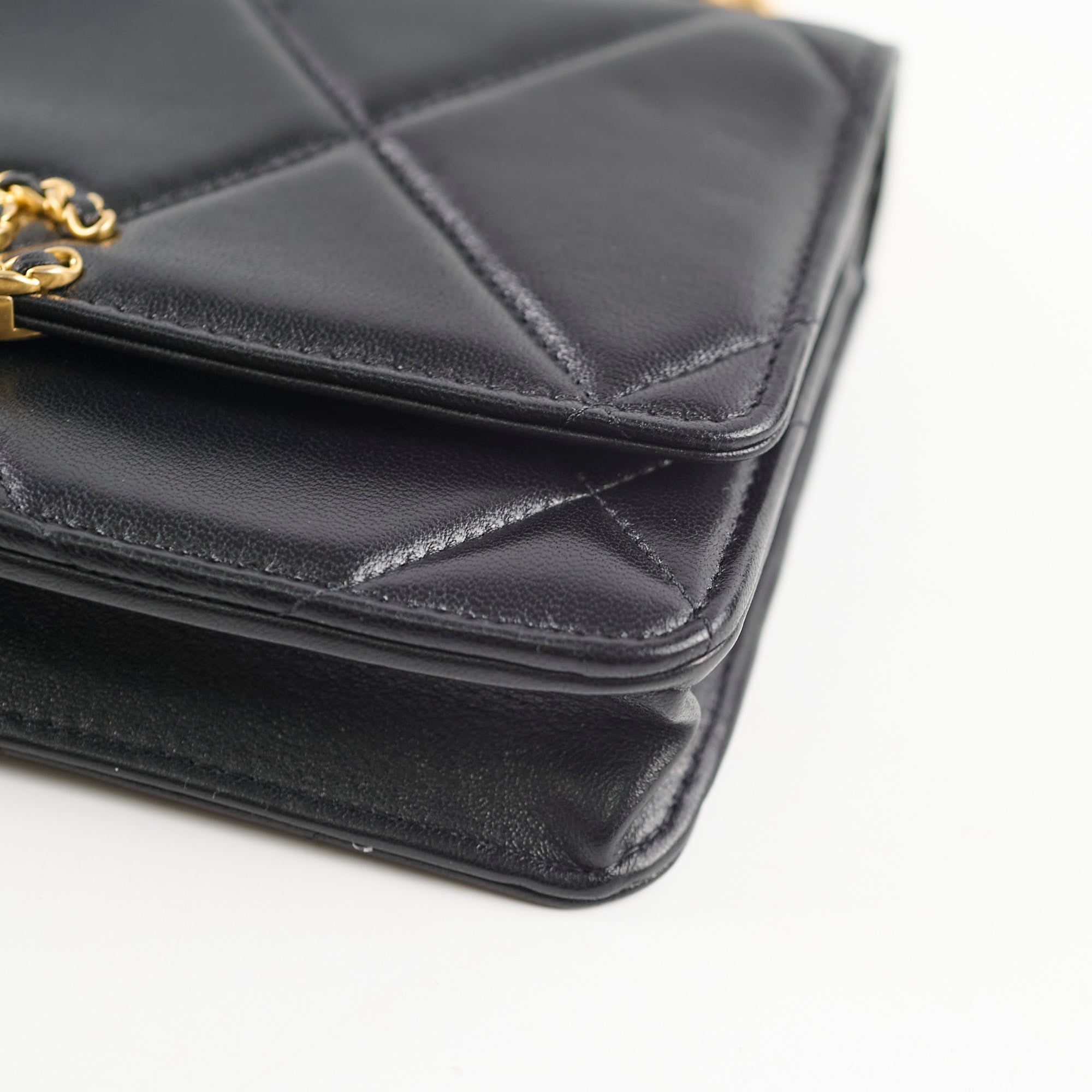 Chanel 19 Wallet On Chain WOC Lambskin Leather Black Crossbody Bag - Luxury Designer Handbag for Women, Perfect for Evening Events & Daily Use