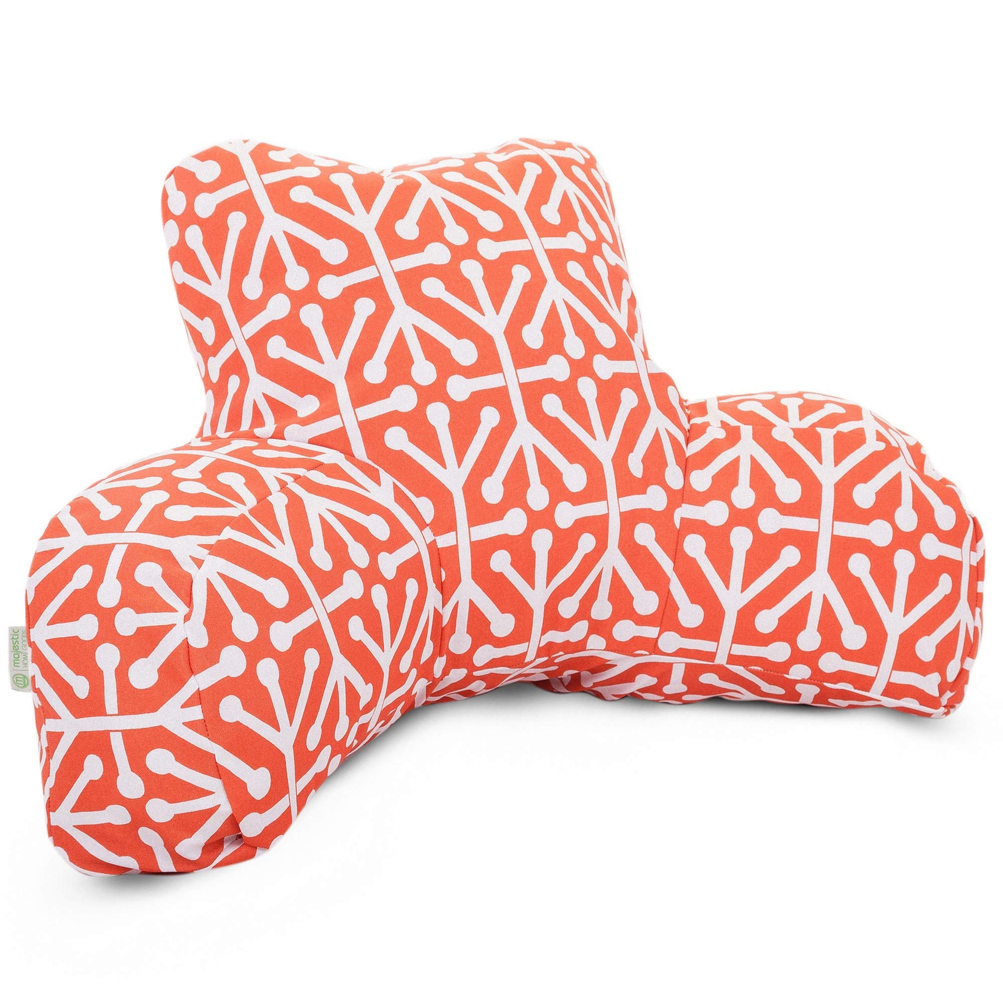 Majestic Home Goods Aruba Reading Pillow - Soft & Supportive Backrest for Bed, Sofa, or Floor - Perfect for Reading, Watching TV, or Relaxing - Orange