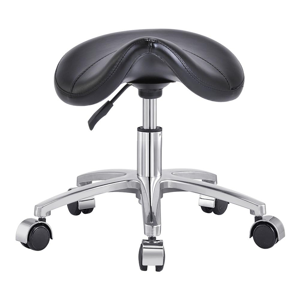 Low Height Pedicure Stool for Spa & Salon - Adjustable Medical Stool with Back Support - Ergonomic Design for Comfortable Manicure, Nail Tech & Beauty Treatments - Perfect for Home & Professional Use