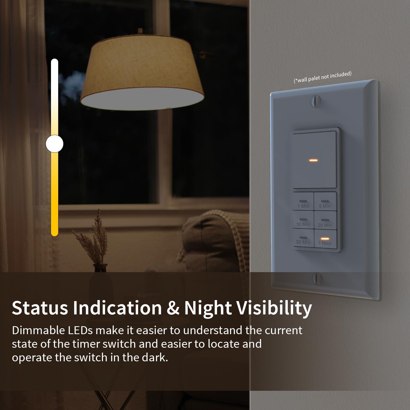 Minoston 1 Hour Countdown Timer Switch with 1-5-10-20-30-60 Minute Settings - ETL & FCC Certified 120VAC 60Hz White Wall Timer (MT11N) - Perfect for Bathroom Fans, Heaters, Lights & Home Automation - Neutral Wire Required